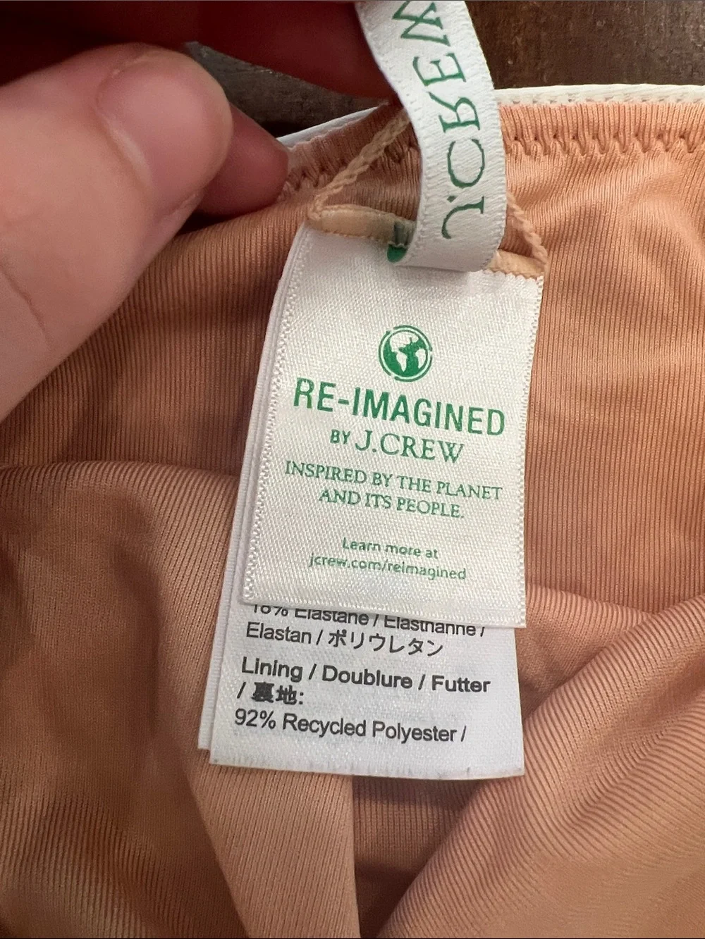 J. Crew White Tag One-Piece with Peach Lining